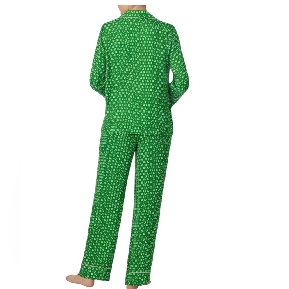 Kate Spade Charming Allover Print Green Pajama Set Elastic Waist Women Size M/M - Picture 15 of 16